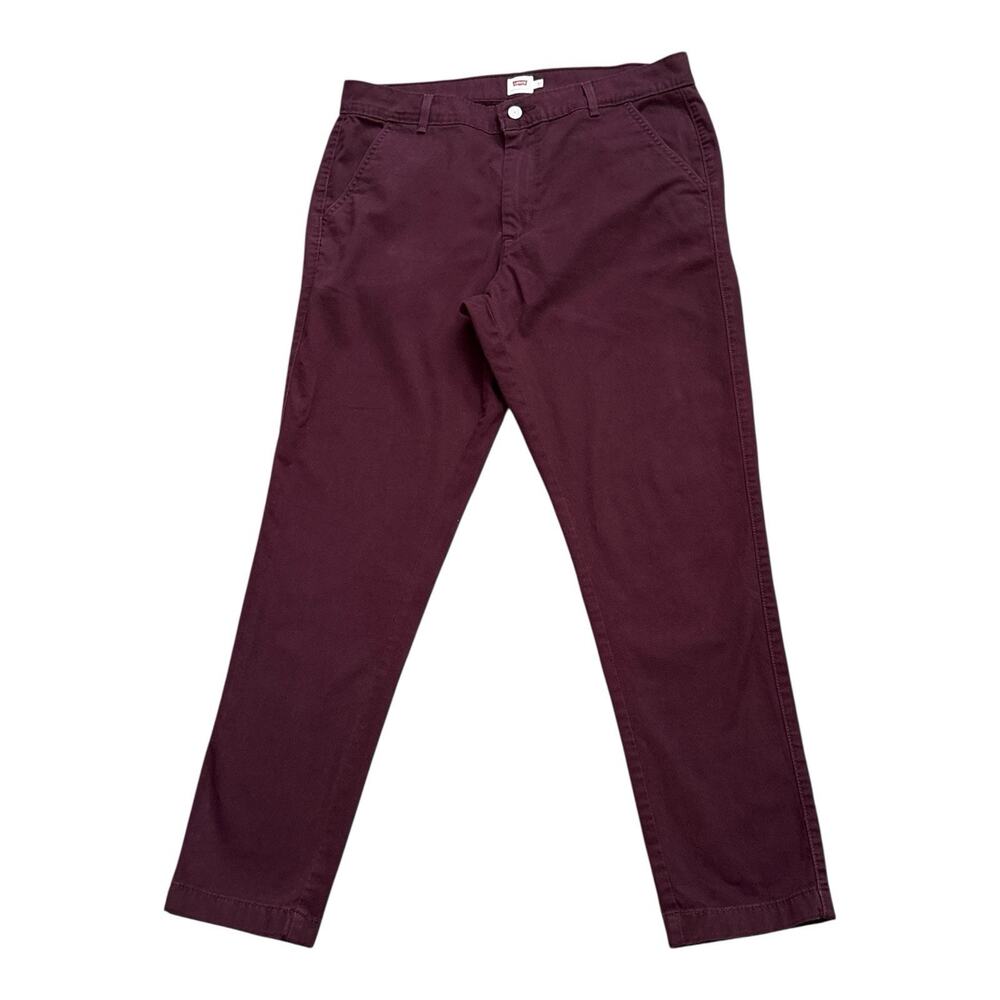Levis Skinny Pants Womens Size 31 Burgundy Cotton Blend Mid Rise 28" Inseam